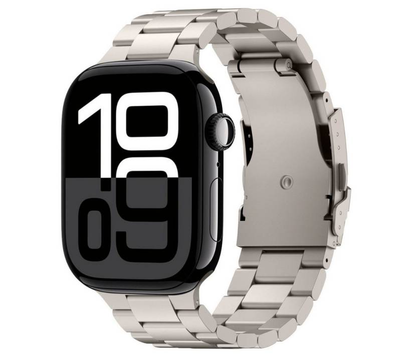 SmartUP Smartwatch-Armband für Apple Watch 11-1 / SE Ultra Metall Edelstahl Gliederarmband Ersatz, kompatibel mit allen Apple Watch Modellen, rostfreier Edelstahl von SmartUP