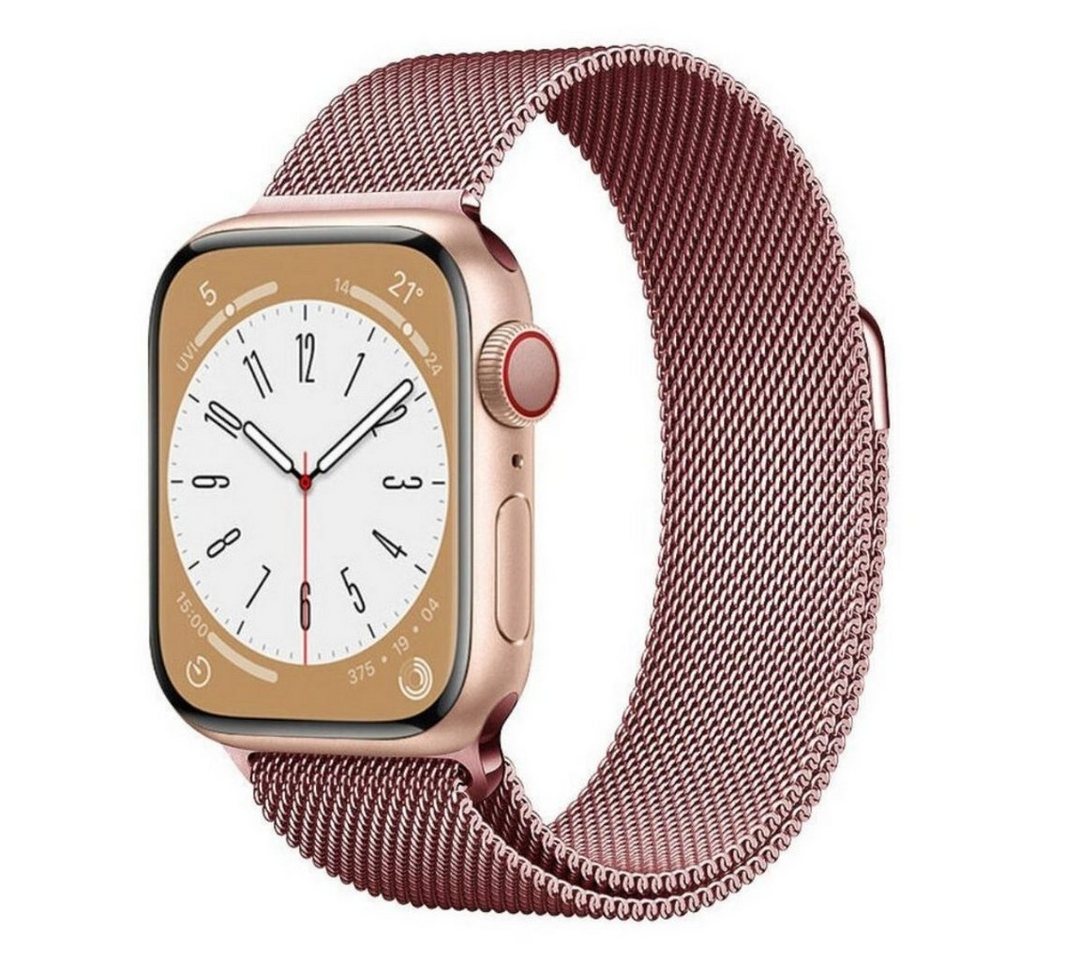 SmartUP Smartwatch-Armband für Apple Watch 11-1 / SE Ultra Metall Milanese Edelstahl Ersatzband, kompatibel mit allen Apple Watch Modellen, rostfreier Edelstahl von SmartUP