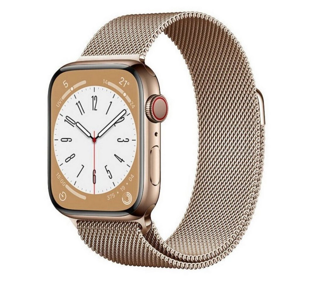 SmartUP Smartwatch-Armband für Apple Watch 11-1 / SE Ultra Metall Milanese Edelstahl Ersatzband, kompatibel mit allen Apple Watch Modellen, rostfreier Edelstahl von SmartUP