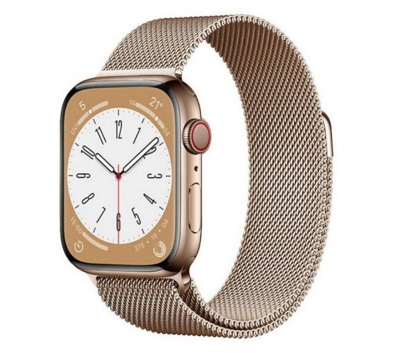 SmartUP Smartwatch-Armband für Apple Watch 11-1 / SE Ultra Metall Milanese Edelstahl Ersatzband, kompatibel mit allen Apple Watch Modellen, rostfreier Edelstahl von SmartUP