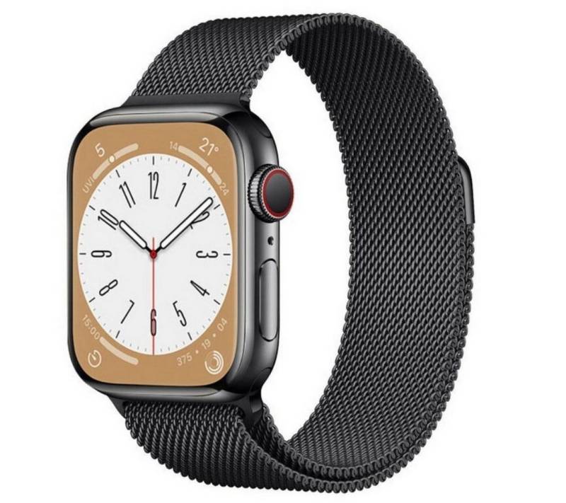 SmartUP Smartwatch-Armband für Apple Watch 11-1 / SE Ultra Metall Milanese Edelstahl Ersatzband, kompatibel mit allen Apple Watch Modellen, rostfreier Edelstahl von SmartUP