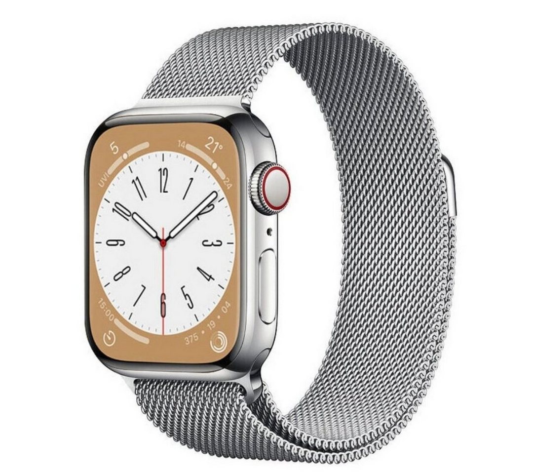 SmartUP Smartwatch-Armband für Apple Watch 11-1 / SE Ultra Metall Milanese Edelstahl Ersatzband, kompatibel mit allen Apple Watch Modellen, rostfreier Edelstahl von SmartUP