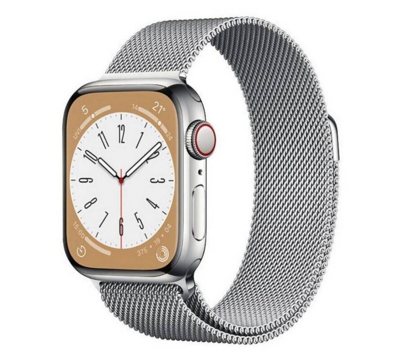 SmartUP Smartwatch-Armband für Apple Watch 11-1 / SE Ultra Metall Milanese Edelstahl Ersatzband, kompatibel mit allen Apple Watch Modellen, rostfreier Edelstahl von SmartUP