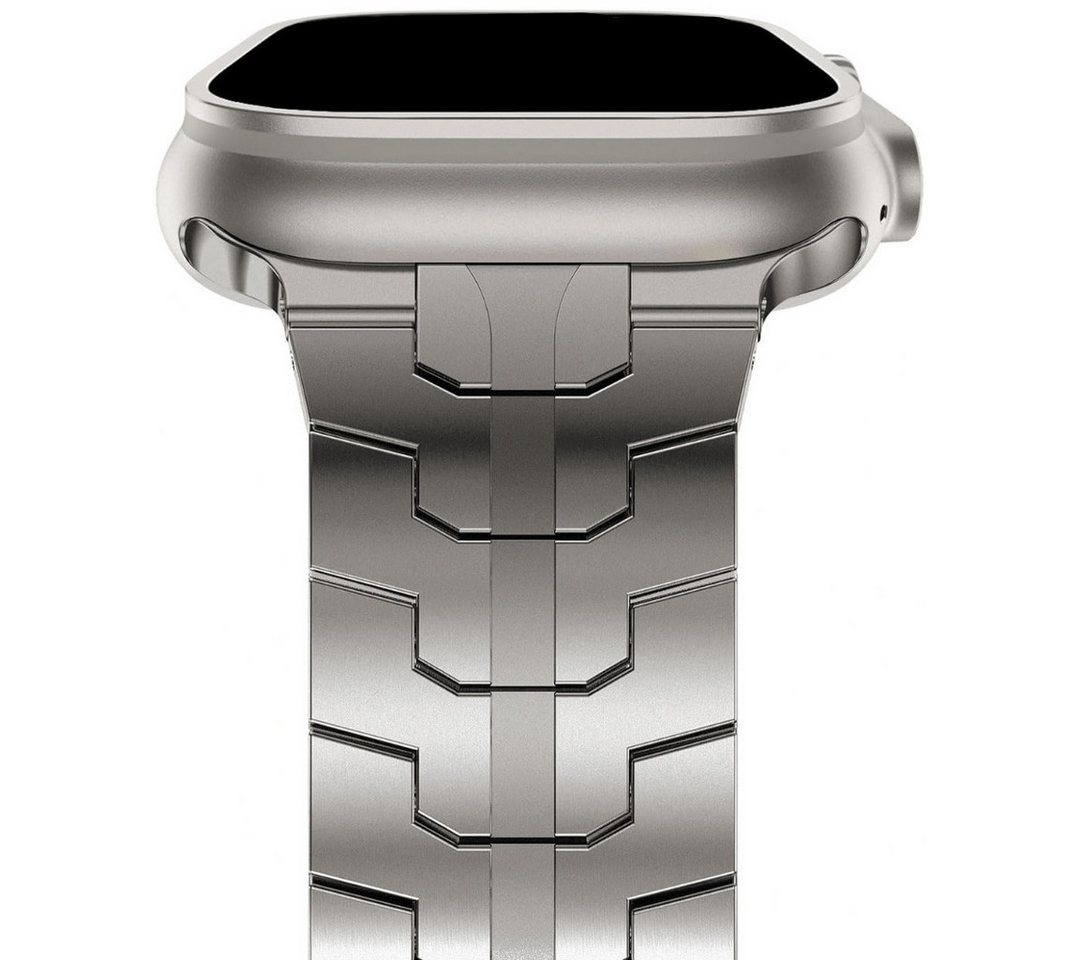 SmartUP Smartwatch-Armband für Apple Watch 11-1 / SE Ultra Titan Metall Edelstahl Ersatz 38-49mm, kompatibel mit allen Apple Watch Modellen, rostfreier Edelstahl von SmartUP