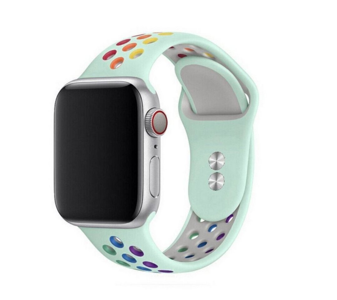 SmartUP Smartwatch-Armband für Apple Watch 11 10 9 8 7 6 5 4 3 SE Ultra Silikon Sport Ersatzband, kompatibel mit allen Apple Watch Modellen, atmungsaktives Silikon von SmartUP