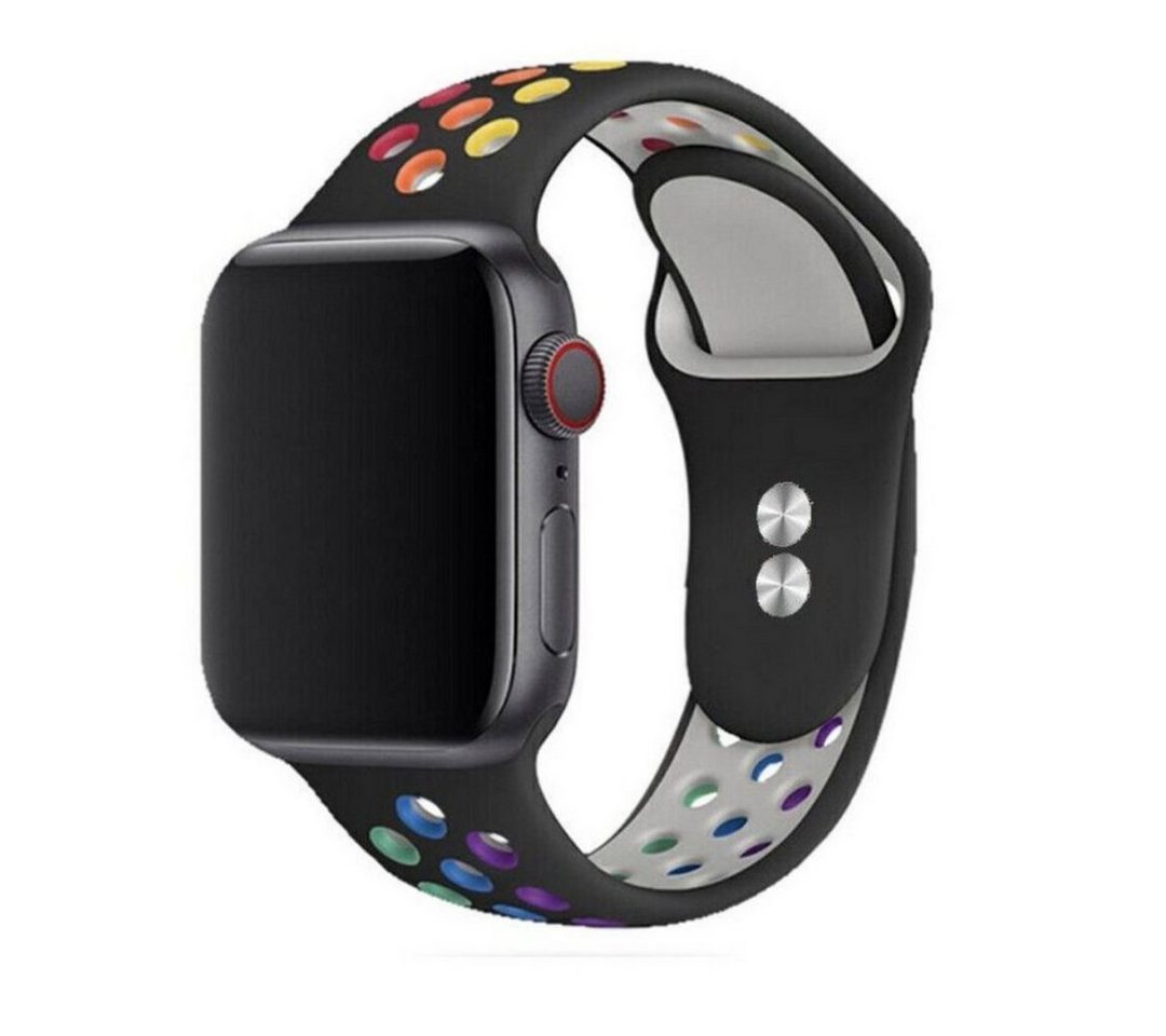 SmartUP Smartwatch-Armband für Apple Watch 11 10 9 8 7 6 5 4 3 SE Ultra Silikon Sport Ersatzband, kompatibel mit allen Apple Watch Modellen, atmungsaktives Silikon von SmartUP