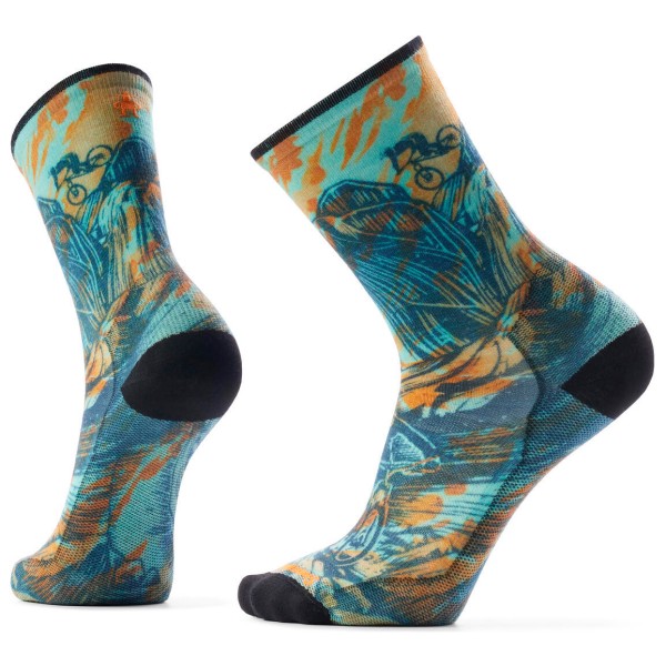 Smartwool - Bike Zero Cushion Rugged Ride Print Crew - Radsocken Gr 46-49 bunt von SmartWool