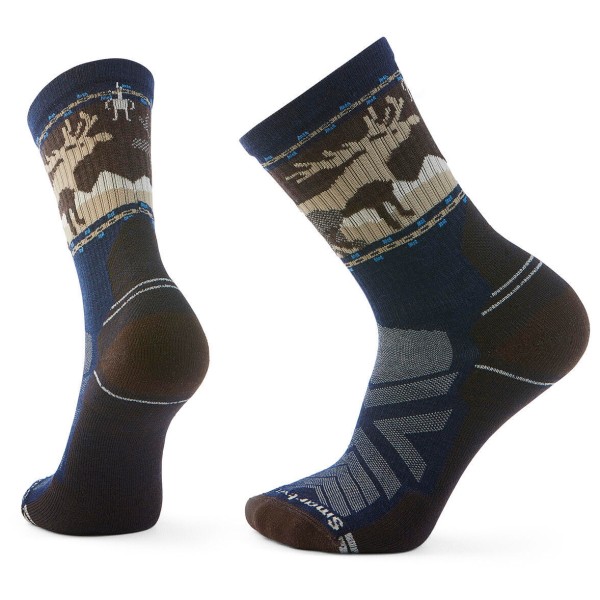 Smartwool - Hike Light Cushion Mountain Moose Crew Socks - Wandersocken Gr M schwarz von SmartWool