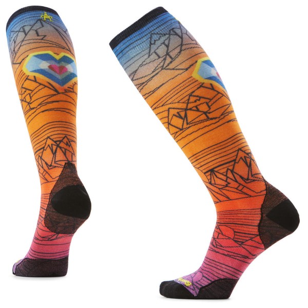 Smartwool - Ski Zero Cushion Geo Peaks Print OTC Socks - Skisocken Gr L bunt von SmartWool