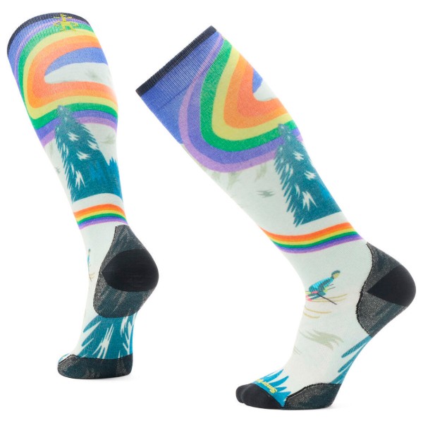Smartwool - Ski Zero Cushion Rainbow Trails Print OTC Socks - Skisocken Gr M bunt von SmartWool