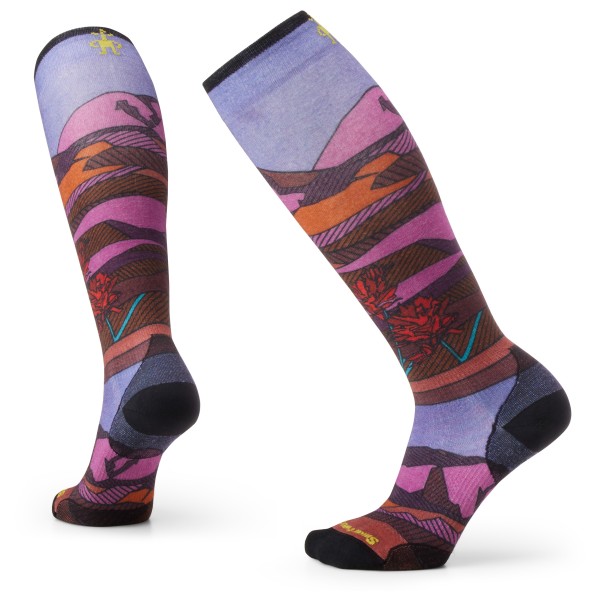 Smartwool - Women's Ski Zero Cushion Floral Field Print OTC - Skisocken Gr L lila von SmartWool