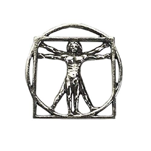 Smartbadge® Da Vinci Vitruvian Man Anstecknadel aus englischem Zinn, handgefertigt, DVMPPIN + 59 mm Button von Smartbadge