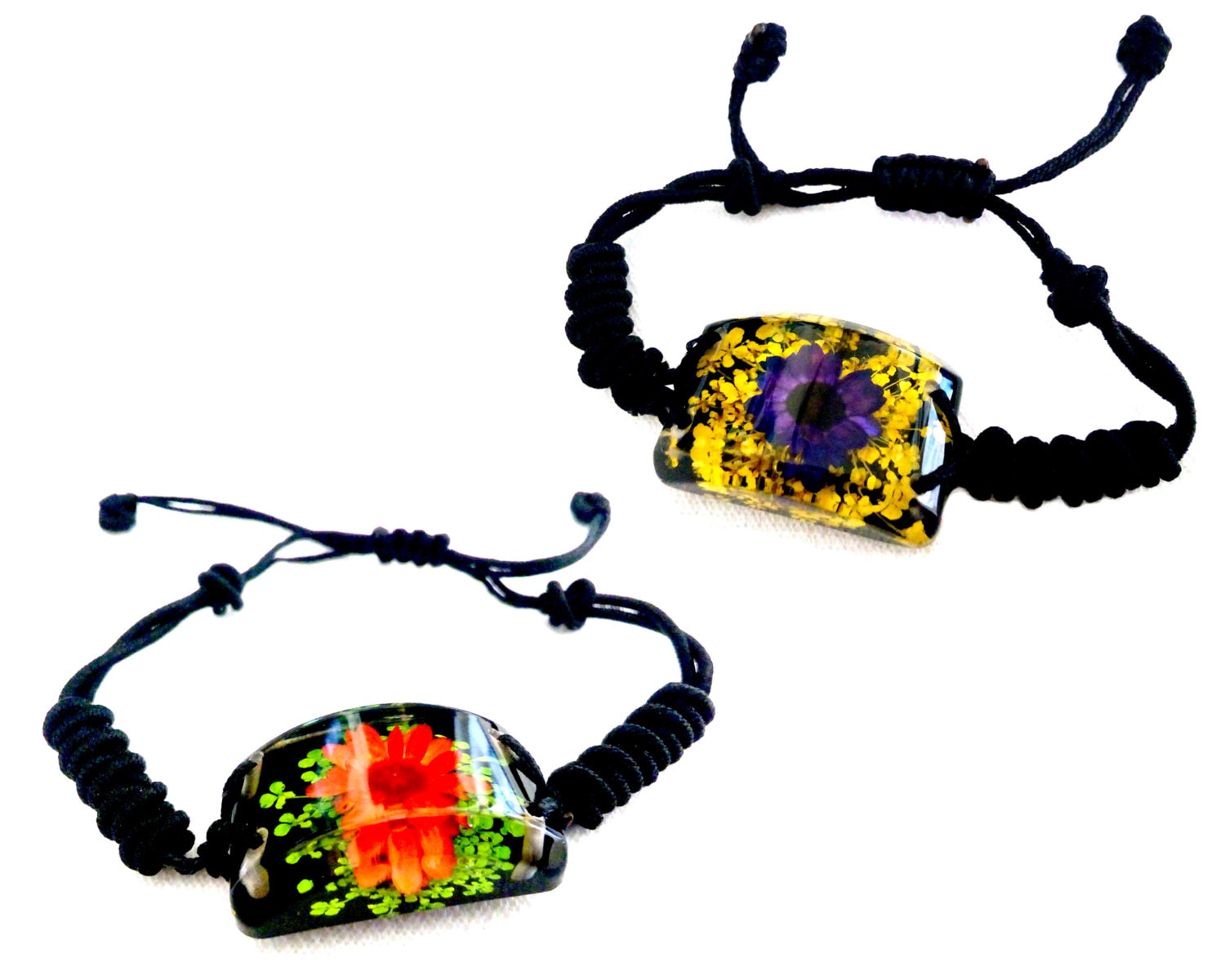 Blumen Armbänder 2 Stück Wunderschöne Einzigartige Mit Echten Miniatur Shamballa Gute Qualität von Smartciti