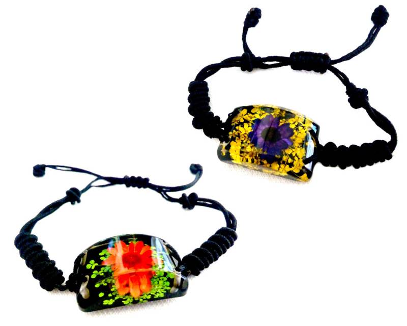 Blumen Armbänder 2 Stück Wunderschöne Einzigartige Mit Echten Miniatur Shamballa Gute Qualität von Smartciti