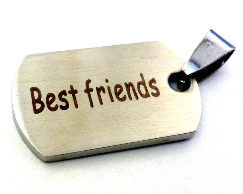 Einzigartiger Charm Erweiterbar Für Jede Halskette, Armband Etc. Beste Freunde - Accessoires Mini Hundemarke Aus Edelstahl 25mm Neu von Smartciti
