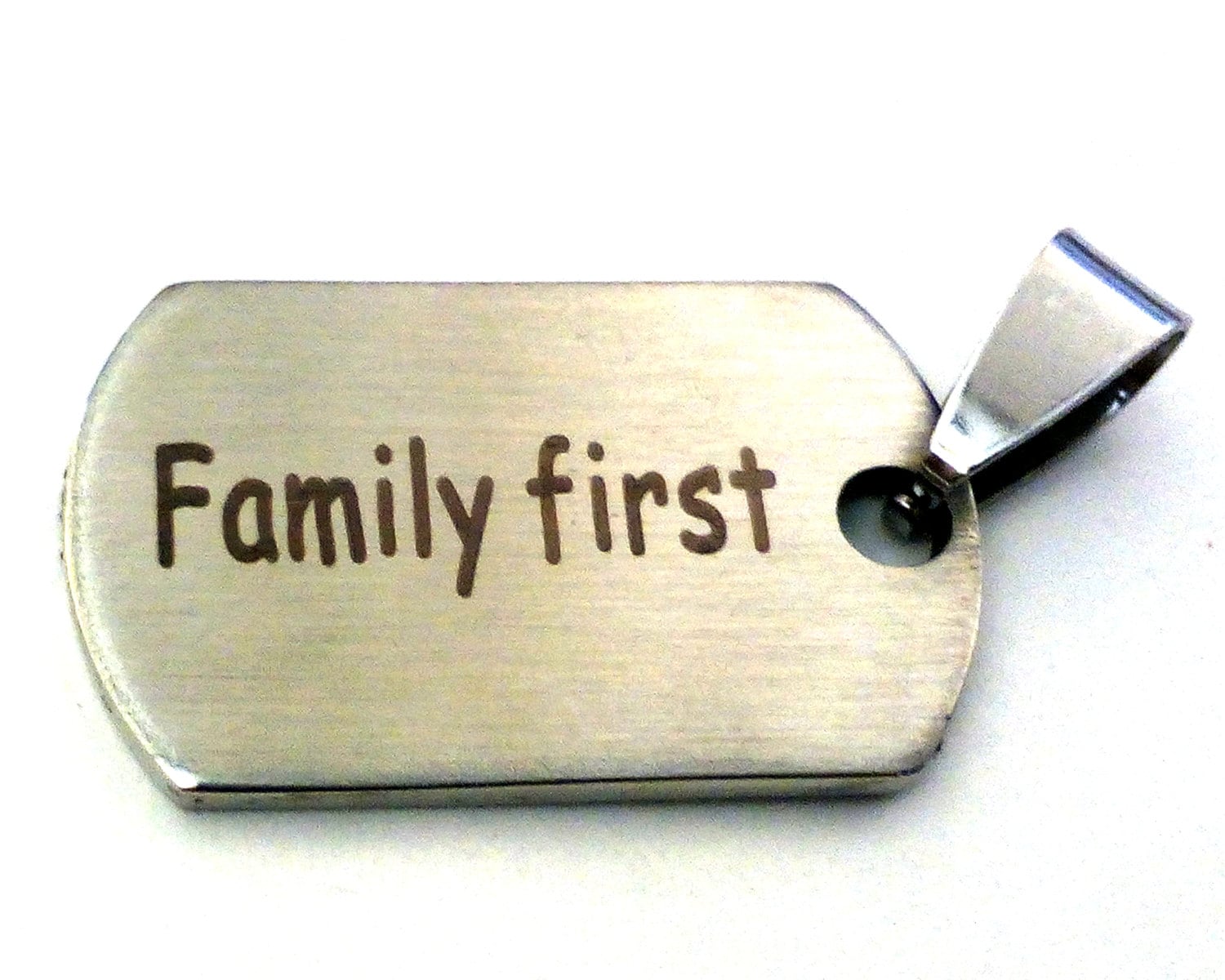 Einzigartiger Charme Erweitern Sie Jede Halskette, Jedes Armband Usw Family First - Accessories Mini Hundemarke Aus Edelstahl 25mm Neu von Smartciti