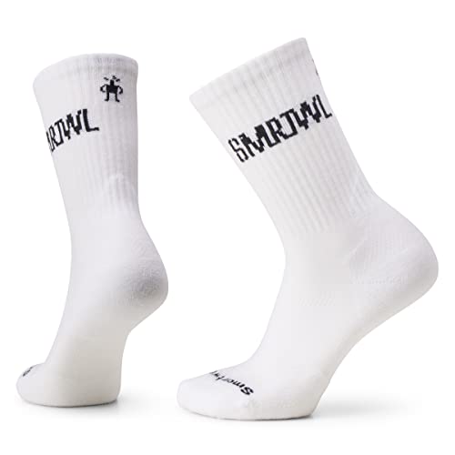 Smartwool Athletic Targeted Cushion Merino Wool SMRTWL Logo Crew Socks for Men and Women, Weiß, L von Smartwool
