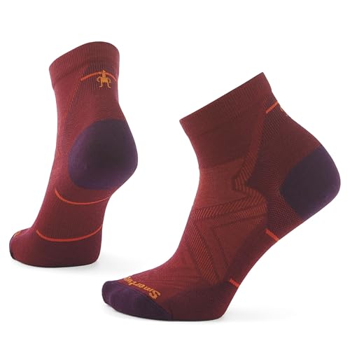 Smartwool Damen Run Zero Cushion Knöchelsocken Run Socken (1er Pack), Tibetisches Rot, M von Smartwool