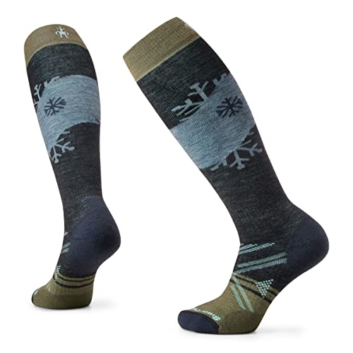 Smartwool Damen Women's Ski Full Cushion Snowpocalypse Pattern OTC Socks Damen-Ski-Socken mit Vollpolsterung, Snowpocalypse-Muster, OTC, Charcoal, von Smartwool