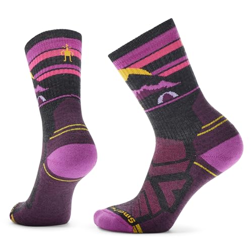 Smartwool Damen Wandersocken, leicht, gepolstert, Mountain Moon Crew-Socken, Dunkelgrau, Small von Smartwool