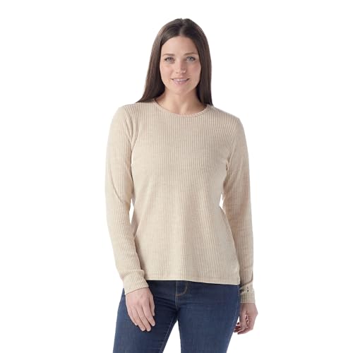 Smartwool Damen Standard Thermal Merino Rib Crew Toasted Coconut Heather 1, XS von Smartwool