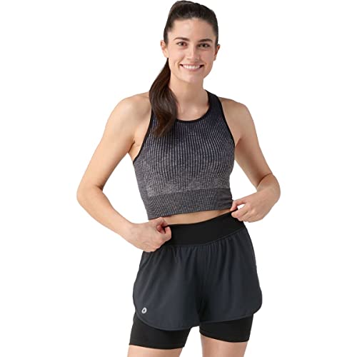 Smartwool Damen Women's Bra Intraknit Crop-BH, Schwarz Meliert von Smartwool