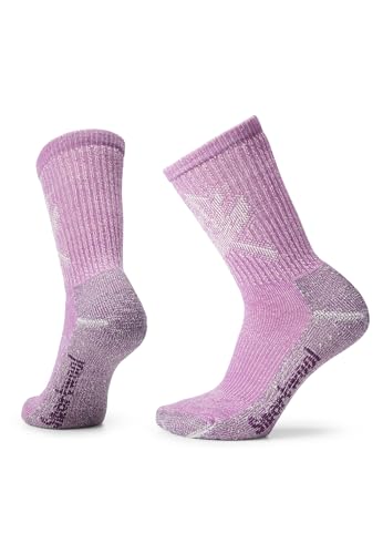 Smartwool Damen Women's Light Cushion Leaf Pattern Hike Classic Edition Crew-Socken mit leichtem Kissen und Blattmuster, Wiesenmauve, Large von Smartwool