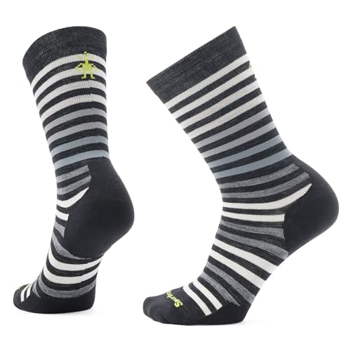 Smartwool Unisex Everyday Spruce Street Crew Socken, Black/White, L von Smartwool