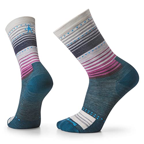 Smartwool Unisex Everyday Stitch Stripe Crew Socks Everyday Stitch Stripe Crew Socken, Twilight Blue, von Smartwool