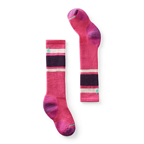 Smartwool Full Cushion OTC Wintersportsocken mit Streifen für Kinder, POWER PINK, Medium von Smartwool
