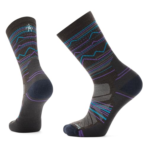 Smartwool Herren Hike Light Cushion Merino Wool Mountain Range Pattern Crew Socken, Kastanie, Größe XL von Smartwool