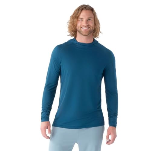 Smartwool Herren Men's Active Hoodie Aktiver Kapuzenpullover, Blau-Twilight Blue von Smartwool