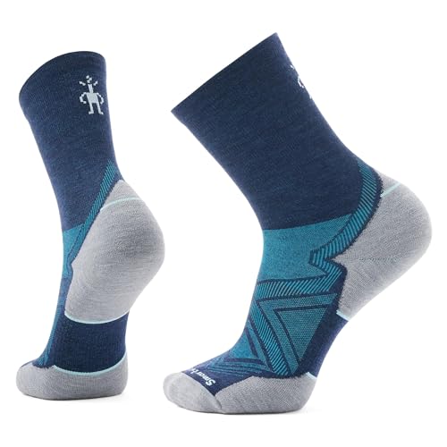 Smartwool Unisex Run Targeted Cushion Mid Crew Socken, Deep Navy, M von Smartwool