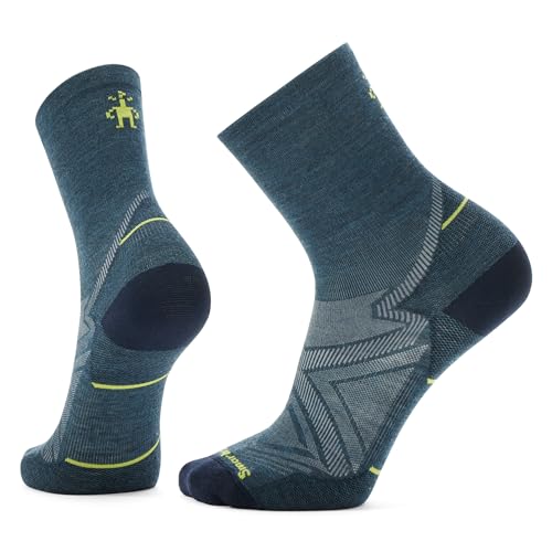 Smartwool Herren Run Zero Cushion Mid Crew Socken, Blau - Twilight Blue, Medium von Smartwool
