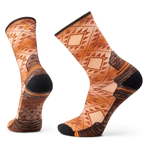 Smartwool Hike Light Cushion Southwest Tile Print Crew Socks, Orange Rust, Medium von Smartwool