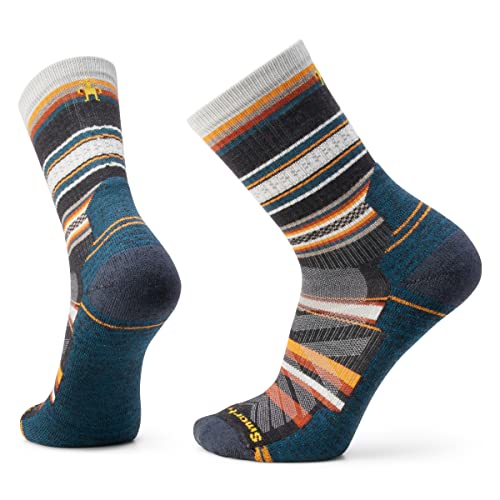 Smartwool Unisex Light Cushion Crew Wandersocken mit Panorama-Print, Charcoal, XL von Smartwool