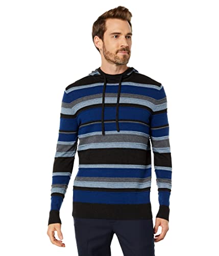 Smartwool Men's Merino Wool Sparwood Pattern Hoodie Sweater (Regular Fit), Blue Horizon Heather Stripe, Medium von Smartwool