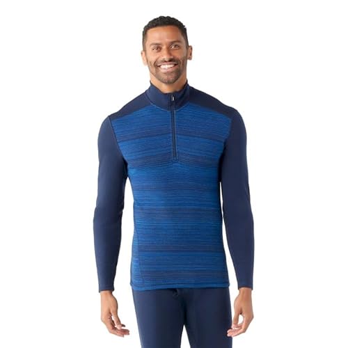 Smartwool Merino 250 Unterhemd mit 1/4 Reißverschluss für Herren Unisex, Deep Navy Color Shift, XL von Smartwool