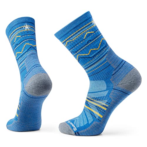 Smartwool Unisex Hike Light Cushion Mountain Range Crew Socks Hike Light Cushion Mountain Range Crew Socken, Laguna Blue, von Smartwool