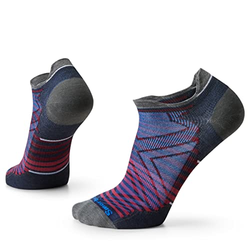 Smartwool Run Zero Cushion Low Ankle Pattern Socks 092 Deep Navy - L von Smartwool