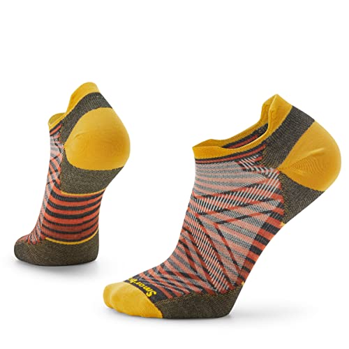 Smartwool Run Zero Cushion Pattern Low-Cut Knöchelsocken Herren grau/gelb von Smartwool