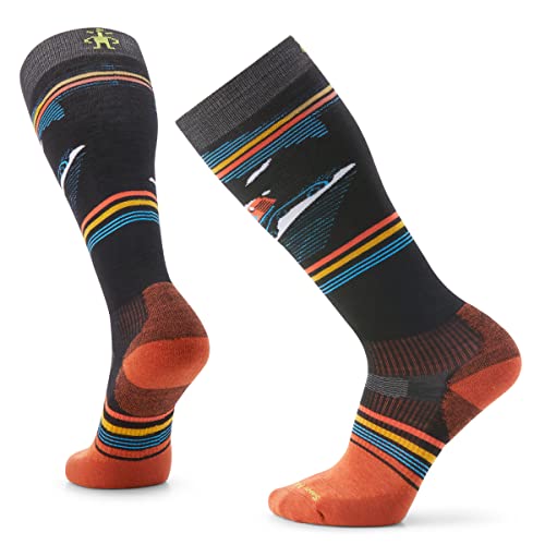 Smartwool Snowboard Piste Machine Targeted Cushion Merino Wool Over The Calf Socks For Men and Women, Schwarz, Large von Smartwool