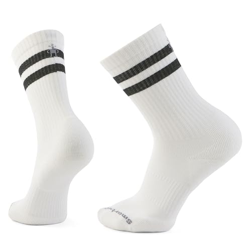 Smartwool Unisex Everyday Athletic Striped Crew Socken, White, M von Smartwool