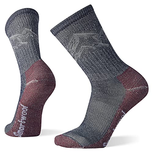 Smartwool Unisex Hike Classic Edition Light Cushion Mountain Pattern Crew Socks Hike Classic Edition Light Cushion Crew-Socken mit Bergmuster, DEEP NAVY, von Smartwool