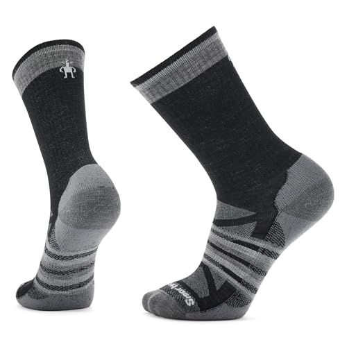 Smartwool Unisex Outdoor Light Cushion Crew Socken, Schwarz-Mittelgrau meliert, M von Smartwool