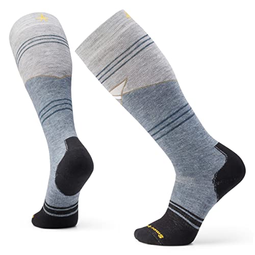 Smartwool Unisex Snowboard Full Cushion Mountain Geo Pattern OTC Socken, Pewter Blue, L von Smartwool