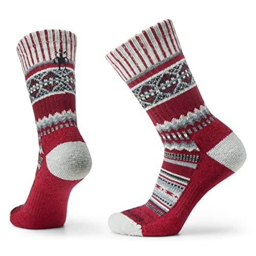 Smartwool Unisex Everyday Snowed In Sweater Crew Socks Everyday Snowed In Sweater Crew Socken, TIBETAN RED, von Smartwool