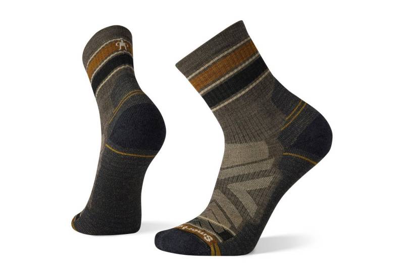 Smartwool Wandersocken Light Cushion Mid Crew Wandersocken mit Streifen - Taupe von Smartwool