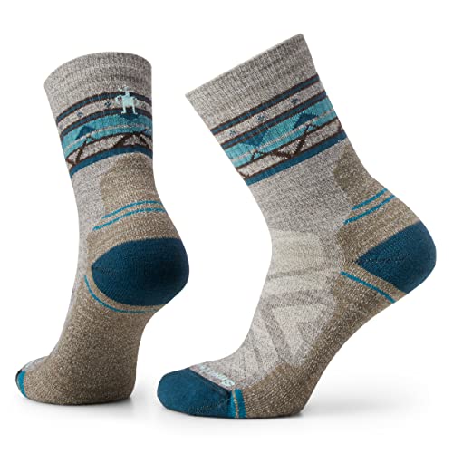 Smartwool Women's Hike Light Cushion Zig Zag Valley Mid Crew Socks, Taupe-Natural Marl, Medium von Smartwool
