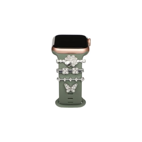 Smarty 2.0 Smartlove Charms Blüte Kleeblatt Schmetterling 4er Set aus Metall, für Silikonbänder mit 20-22 mm Breite u. 2,5-3,5 mm Dicke, Farbe: Silber, mit Strasssteinen verziert, SL014A Smarty 2.0 Smartlove Charms Blüte Kleeblatt Schmetterling 4er Set aus Metall, für Silikonbänder mit 20-22 mm Breite u. 2,5-3,5 mm Dicke, Farbe: Silber, mit Strasssteinen verziert, SL014A von Smarty 2.0